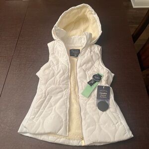 Cavalini White Quilted Vest with Hood